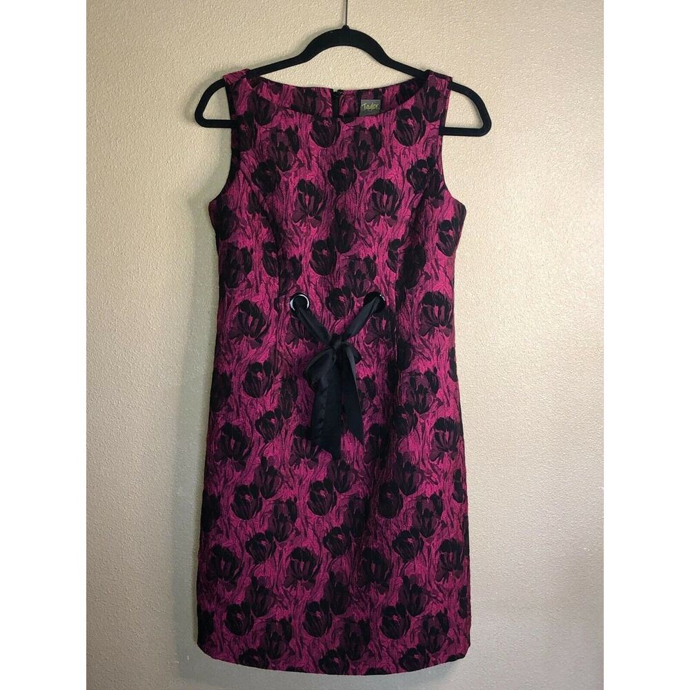 Taylor Coquette Office Edgy Professional Sleeveless Purple & Black Dress 6